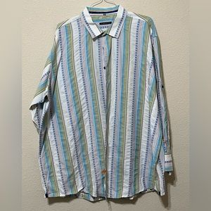 Visconti Big Tall 3XLB Button-Down Long Sleeve Shirt. 100% Cotton, Pre-owned